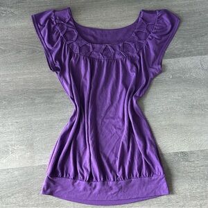 Y2K Purple Urban Heritage Blouse with Ruffle Details